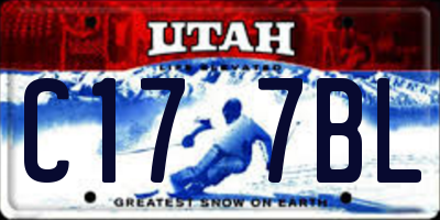 UT license plate C177BL