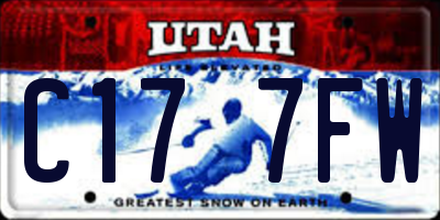 UT license plate C177FW