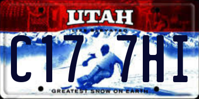 UT license plate C177HI