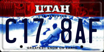 UT license plate C178AF