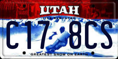 UT license plate C178CS