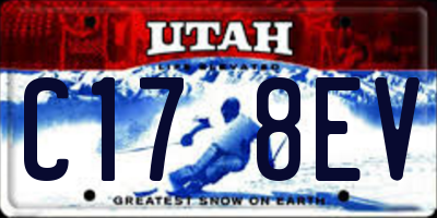 UT license plate C178EV