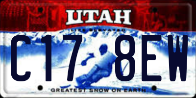 UT license plate C178EW