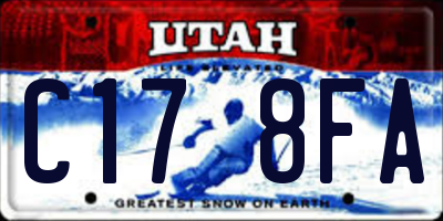 UT license plate C178FA
