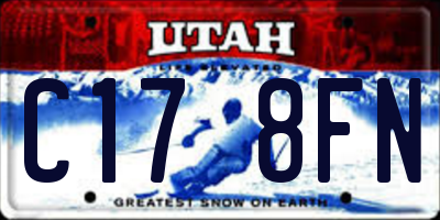 UT license plate C178FN