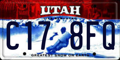 UT license plate C178FQ