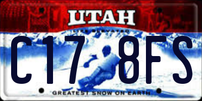 UT license plate C178FS