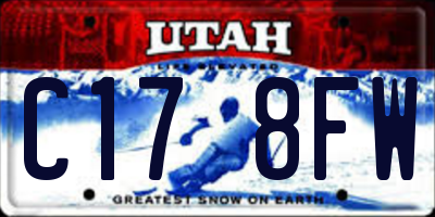 UT license plate C178FW