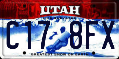 UT license plate C178FX