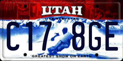 UT license plate C178GE