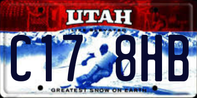 UT license plate C178HB