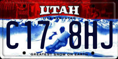 UT license plate C178HJ