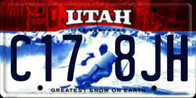 UT license plate C178JH