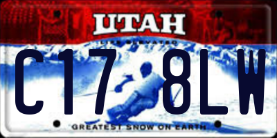 UT license plate C178LW