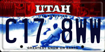 UT license plate C178WW