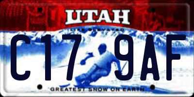 UT license plate C179AF