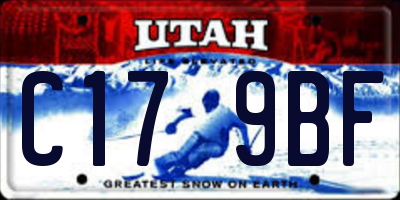 UT license plate C179BF