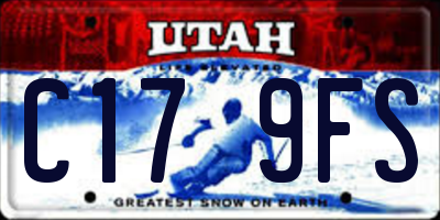UT license plate C179FS