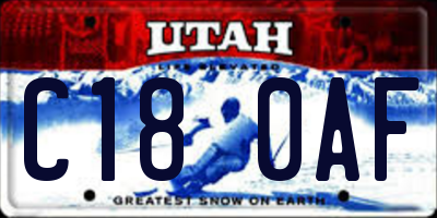 UT license plate C180AF