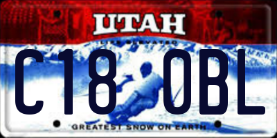 UT license plate C180BL