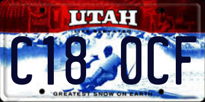 UT license plate C180CF