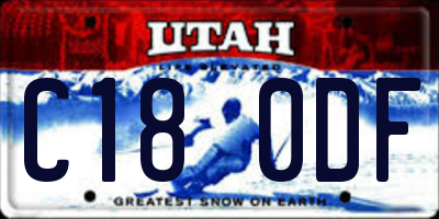 UT license plate C180DF