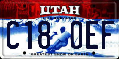 UT license plate C180EF