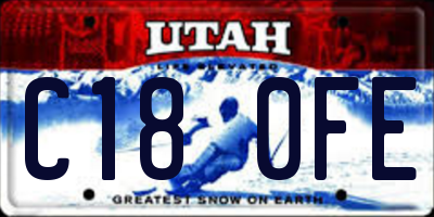 UT license plate C180FE