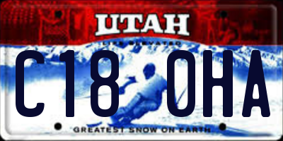 UT license plate C180HA