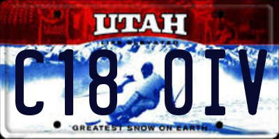 UT license plate C180IV