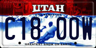 UT license plate C180OW