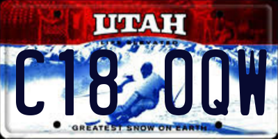 UT license plate C180QW