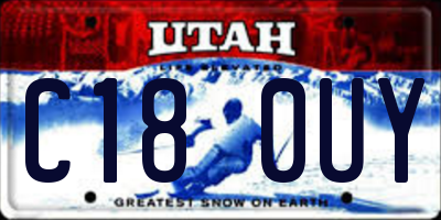 UT license plate C180UY