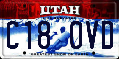 UT license plate C180VD