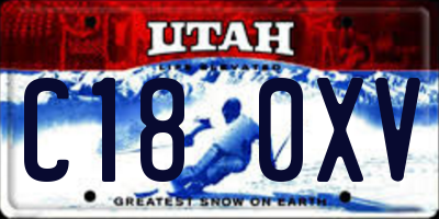UT license plate C180XV