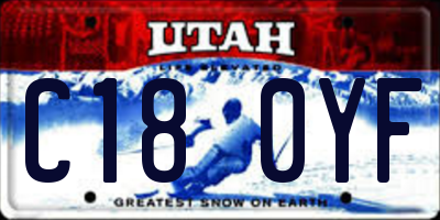UT license plate C180YF