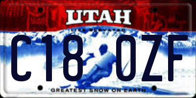 UT license plate C180ZF