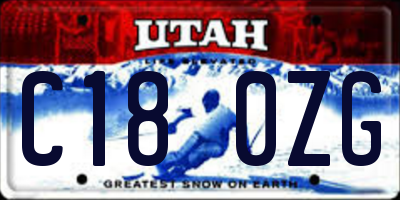 UT license plate C180ZG
