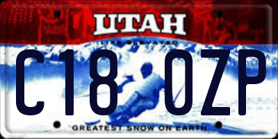 UT license plate C180ZP