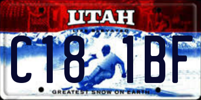 UT license plate C181BF