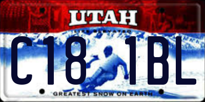 UT license plate C181BL
