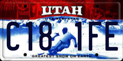 UT license plate C181FE
