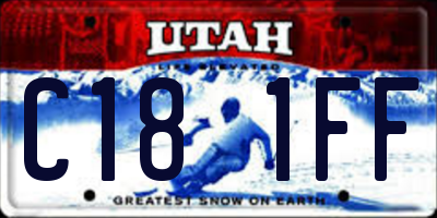 UT license plate C181FF