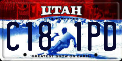 UT license plate C181PD