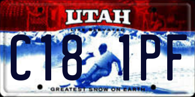 UT license plate C181PF