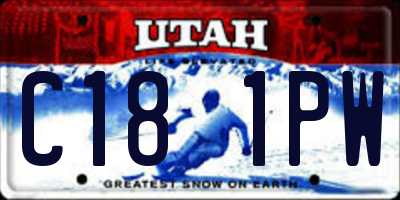 UT license plate C181PW