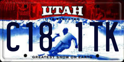 UT license plate C181TK