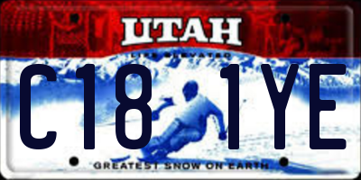 UT license plate C181YE
