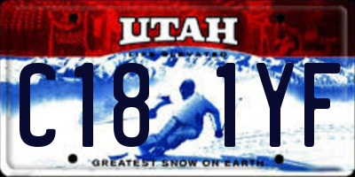 UT license plate C181YF