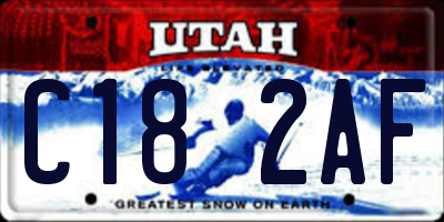UT license plate C182AF